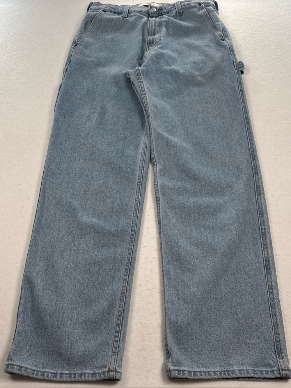Hollister Baggy Carpenter Jeans Fits Men 32x31.5 Light Blue Wash Relaxed Utility - Picture 5 of 9